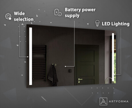 Battery Operated LED Illuminated Mirror L02 #4