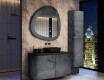 Irregular mirror with a natural stone frame L296