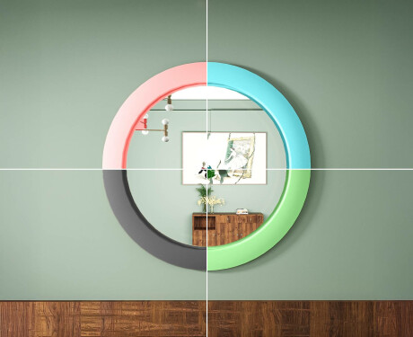 LED mirror with MDF in a round, lacquered frame L306 #7