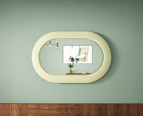 Modern LED mirror with a stadium shape and MDF frame L307 #7