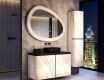 Asymmetrical mirror with a stone texture L298