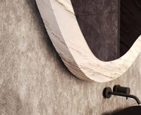 Asymmetrical mirror with a stone texture L298 #3