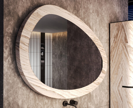 Asymmetrical mirror with a stone texture L298 #4