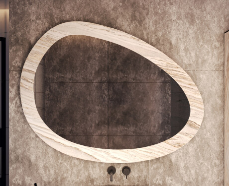 Asymmetrical mirror with a stone texture L298 #5