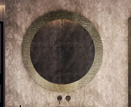 Round mirror in a stone frame L294 #5