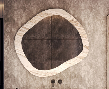 Custom-sized bathroom mirror with a stone frame L297 #5