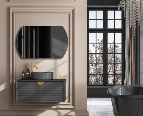 Rounded wall hanging mirror L205 #4