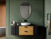 Oval vertical wall hanging mirror L207