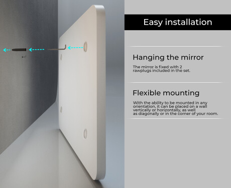 Rounded wall framed hanging mirror L201 #5