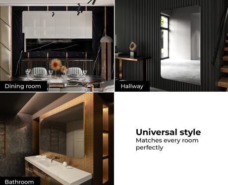 Rounded wall framed hanging mirror L201 #7