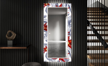 Backlit Decorative Mirror For The Hallway - Sea Flowers