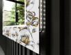 Backlit Decorative Mirror For The Hallway - Golden Flowers #11