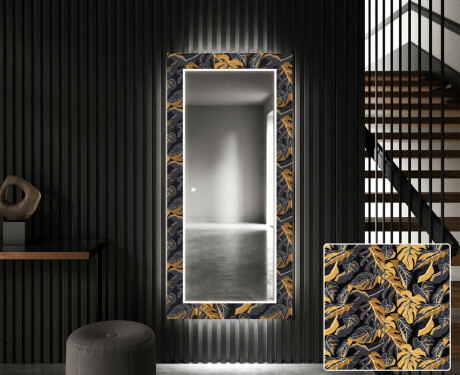 Backlit Decorative Mirror For The Hallway - Autumn Jungle