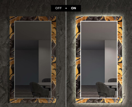 Backlit Decorative Mirror For The Hallway - Autumn Jungle #7