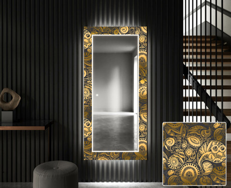 Backlit Decorative Mirror For The Hallway - Ancient Pattern