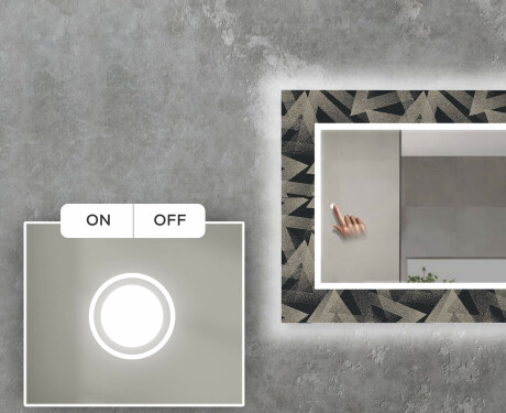 Backlit Decorative Mirror For The Living Room - Dotted Triangles #4