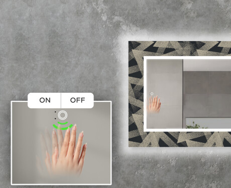 Backlit Decorative Mirror For The Living Room - Dotted Triangles #5