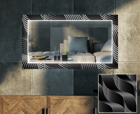 Backlit Decorative Mirror For The Living Room - Dark Wave #1