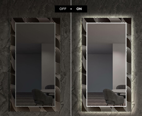 Backlit Decorative Mirror For The Living Room - Dark Wave #7
