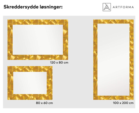 Backlit Decorative Mirror For The Hallway - Gold Triangles #6
