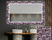 Backlit Decorative Mirror For The Bathroom - Elegant Flowers #1