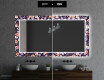 Backlit Decorative Mirror For The Bathroom - Elegant Flowers #7