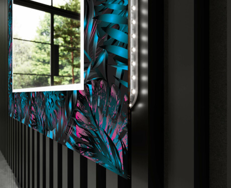 Backlit Decorative Mirror For The Bathroom - Fluo Tropic #11