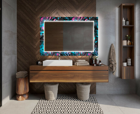 Backlit Decorative Mirror For The Bathroom - Fluo Tropic #12
