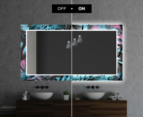 Backlit Decorative Mirror For The Bathroom - Fluo Tropic #7