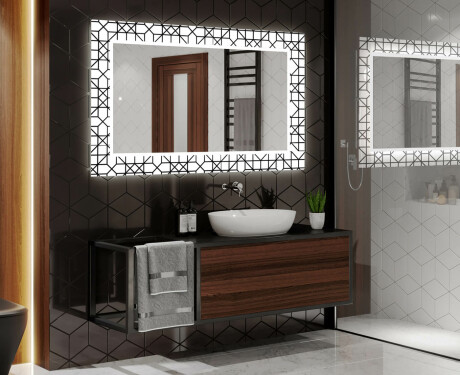 Backlit Decorative Mirror For The Bathroom - Industrial #2