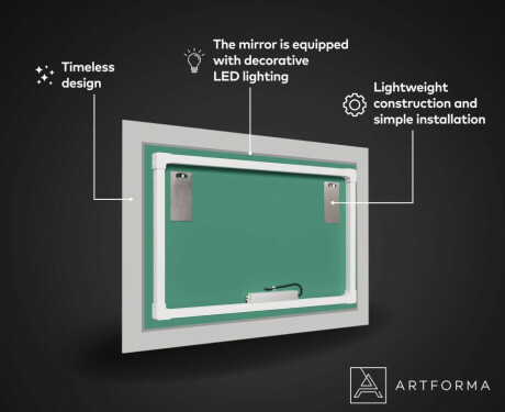 Backlit Decorative Mirror For The Bathroom - Industrial #3