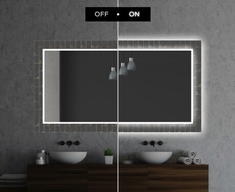 Backlit Decorative Mirror For The Bathroom - Microcircuit #7