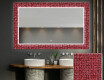Backlit Decorative Mirror For The Bathroom - Red Mosaic #1