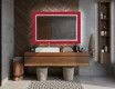 Backlit Decorative Mirror For The Bathroom - Red Mosaic #12