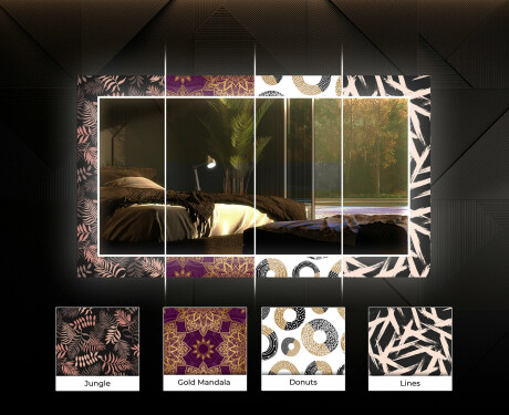Backlit Decorative Mirror For The Bathroom - Red Mosaic #6