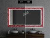 Backlit Decorative Mirror For The Bathroom - Red Mosaic #7