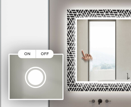 Backlit Decorative Mirror For The Bathroom - Triangless #4