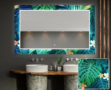 Backlit Decorative Mirror For The Bathroom - Tropical #1