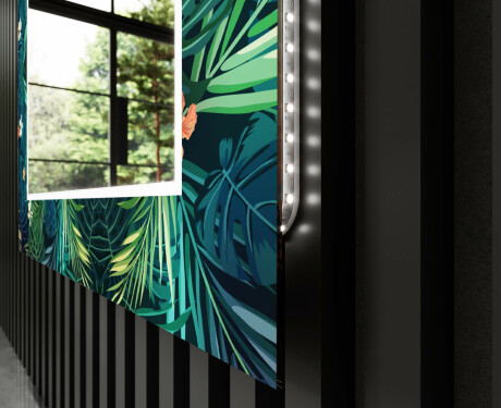 Backlit Decorative Mirror For The Bathroom - Tropical #11