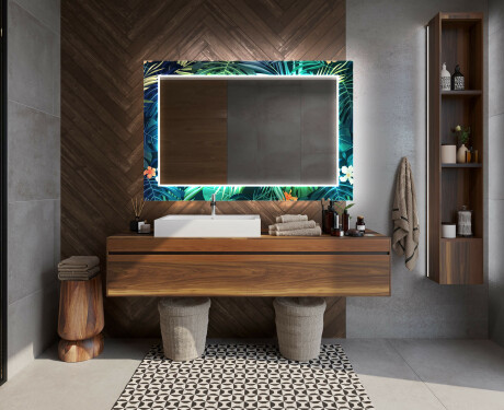 Backlit Decorative Mirror For The Bathroom - Tropical #12