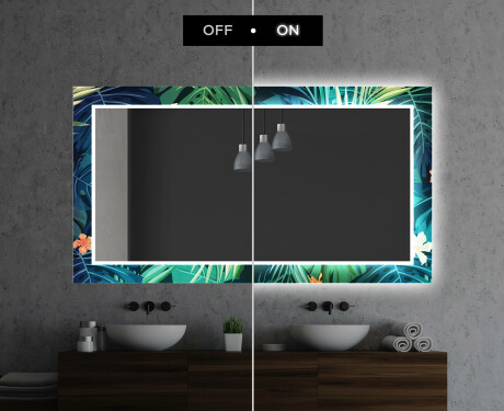 Backlit Decorative Mirror For The Bathroom - Tropical #7