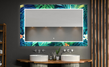 Backlit Decorative Mirror For The Bathroom - Tropical