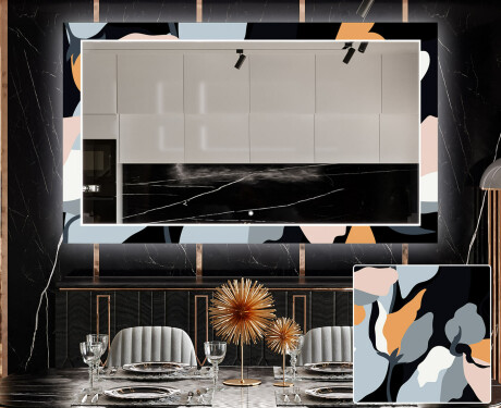 Backlit Decorative Mirror For The Dining Room - Flowers #1