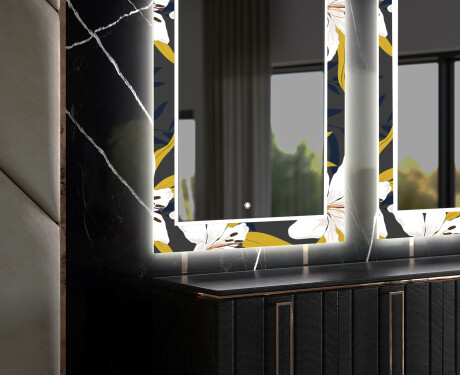 Backlit Decorative Mirror For The Dining Room - Bells Flowers #11