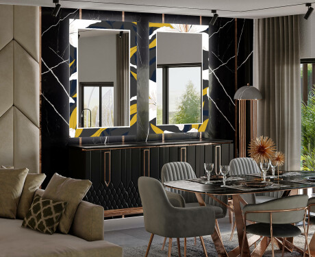 Backlit Decorative Mirror For The Dining Room - Bells Flowers #2