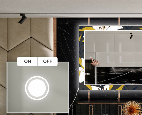 Backlit Decorative Mirror For The Dining Room - Bells Flowers #4