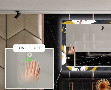 Backlit Decorative Mirror For The Dining Room - Bells Flowers #5