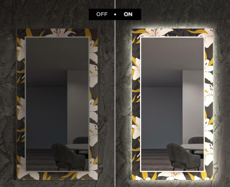 Backlit Decorative Mirror For The Dining Room - Bells Flowers #7