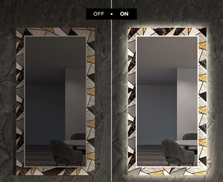 Backlit Decorative Mirror For The Dining Room - Marble Pattern #7