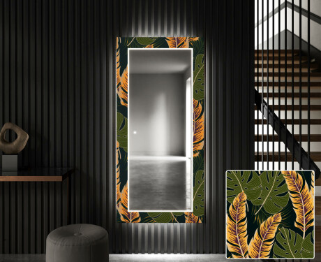 Backlit Decorative Mirror For The Hallway - Botanical Flowers